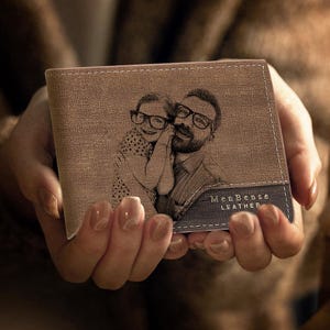 Cartera con foto personalizada Cartera para hombre Bronzing Simplicity Regalos para papá