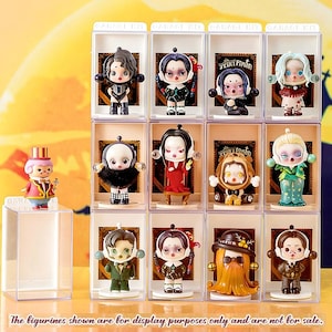 Clear Stackable Figure Display Case with ID Card Slot – Dustproof Showcase Box for Mini Figures, Dolls & Collectible Toys