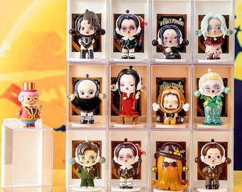 Clear Stackable Figure Display Case with ID Card Slot – Dustproof Showcase Box for Mini Figures, Dolls & Collectible Toys