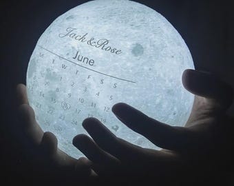 Custom Photo Moon Lamp Name 3d Light Christmas Gift Engraved Moon Lamp - Touch Two Colors 10cm-20cm Christmas Family Gift