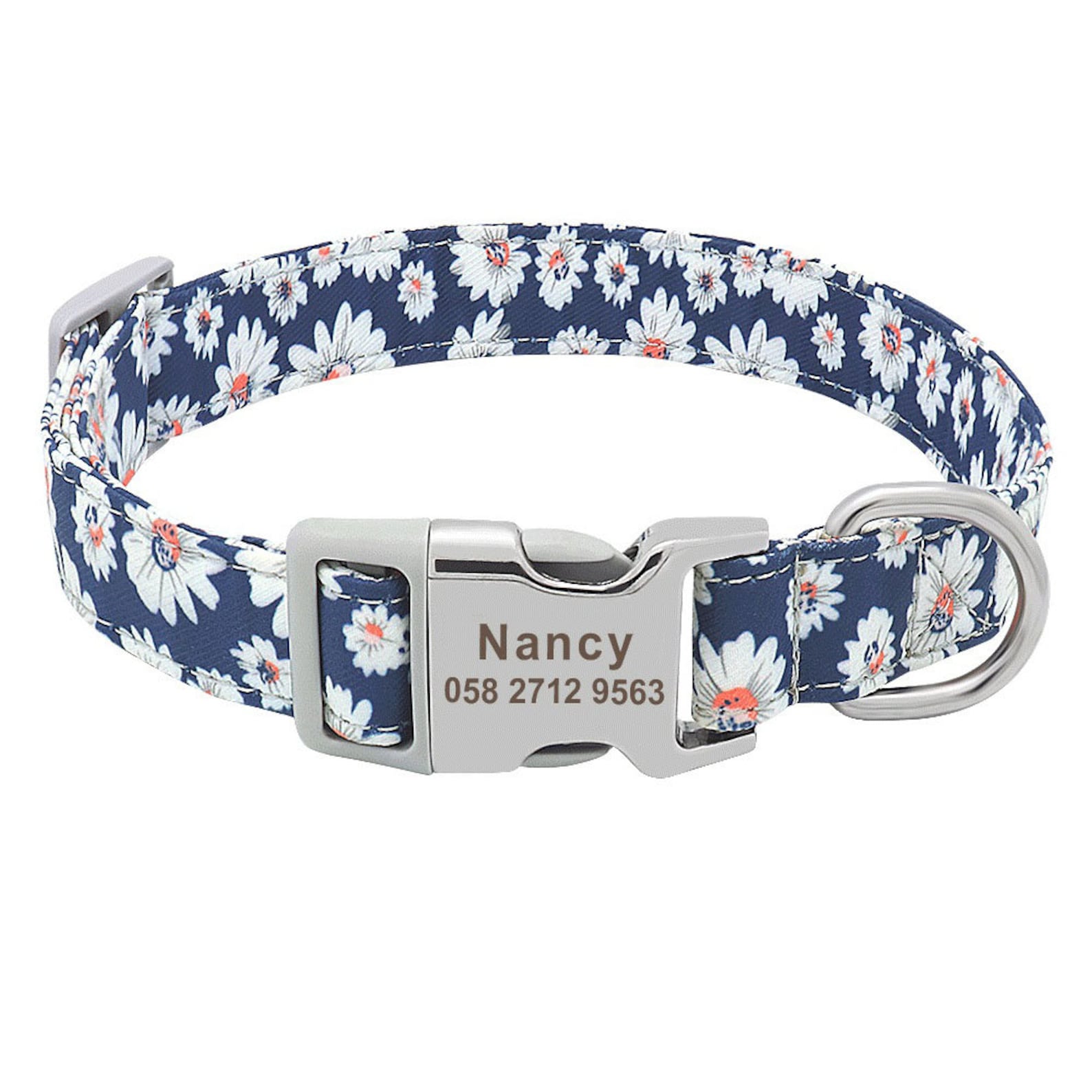 Daisy Print Dog Collarcute Dog Leashpersonalized Dog Collar Etsy New