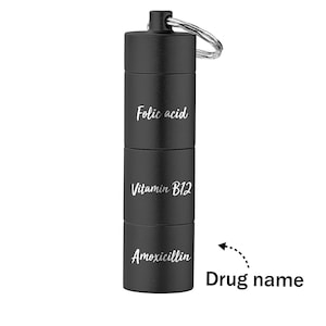 Porte-clés gravé personnalisé Boîte à pilules Cadeaux créatifs portables