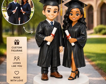 Benutzerdefinierte Abschlussfeier 3D Figur vom Foto - Personalisierte Abschlussgeschenk Ideen 2026 - Einzigartige Chibi Mini Me Grad Statue