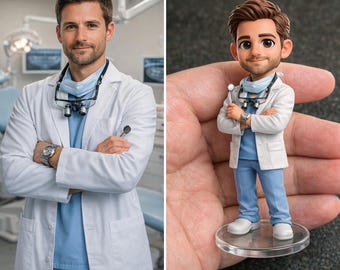 Regalo personalizado para dentista, figura 3D de médico personalizada, regalo de graduación de la facultad de odontología, estatua de dentista (hombre o mujer), regalo de jubilación para ortodoncistas