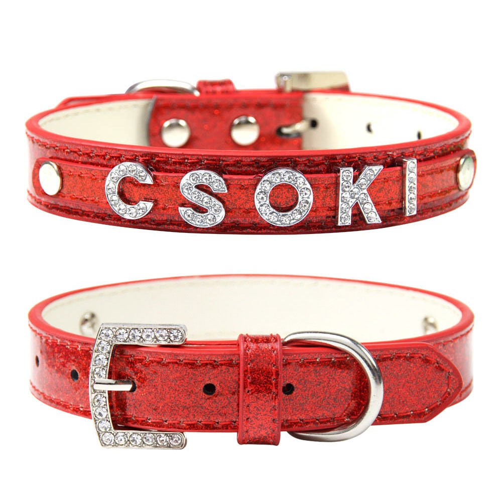 Glitter nombre collar de perro personalizado collar lindo Etsy