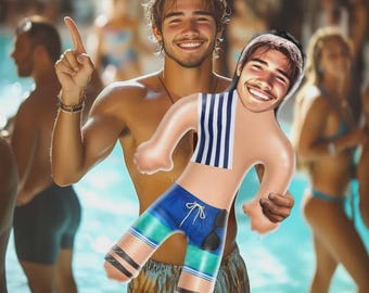 Personalized Beach Guy Blow Up Dolls Funny Inflatable Man Printed Face for Party Favors