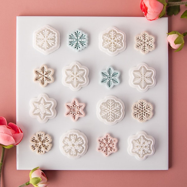 Embossing Snowflake Clay Cutters | Winter Christmas Polymer Clay Cutters | Earring Jewelry Making | Clay Tools