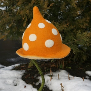 Wool shaped mushroom forest witch costume hat