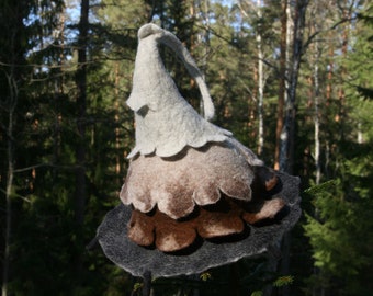 Felted Mushroom Hat: Wool Cosplay Witch Hat
