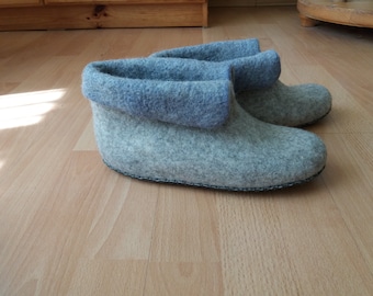 Cozy Up Warmest Gift Felted wool slipper boots Grey Organic wool felt boots Boiled wool shoes valenki Ugg boots House shoes