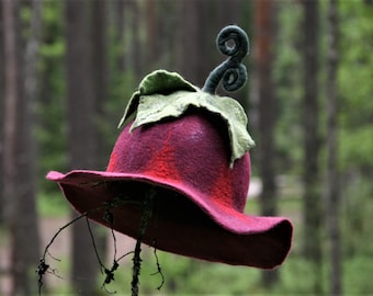 Wine red felt fashion hat