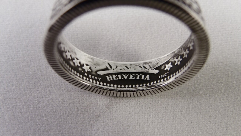 Ring man silver ring with a coin 2 Swiss FRANCS