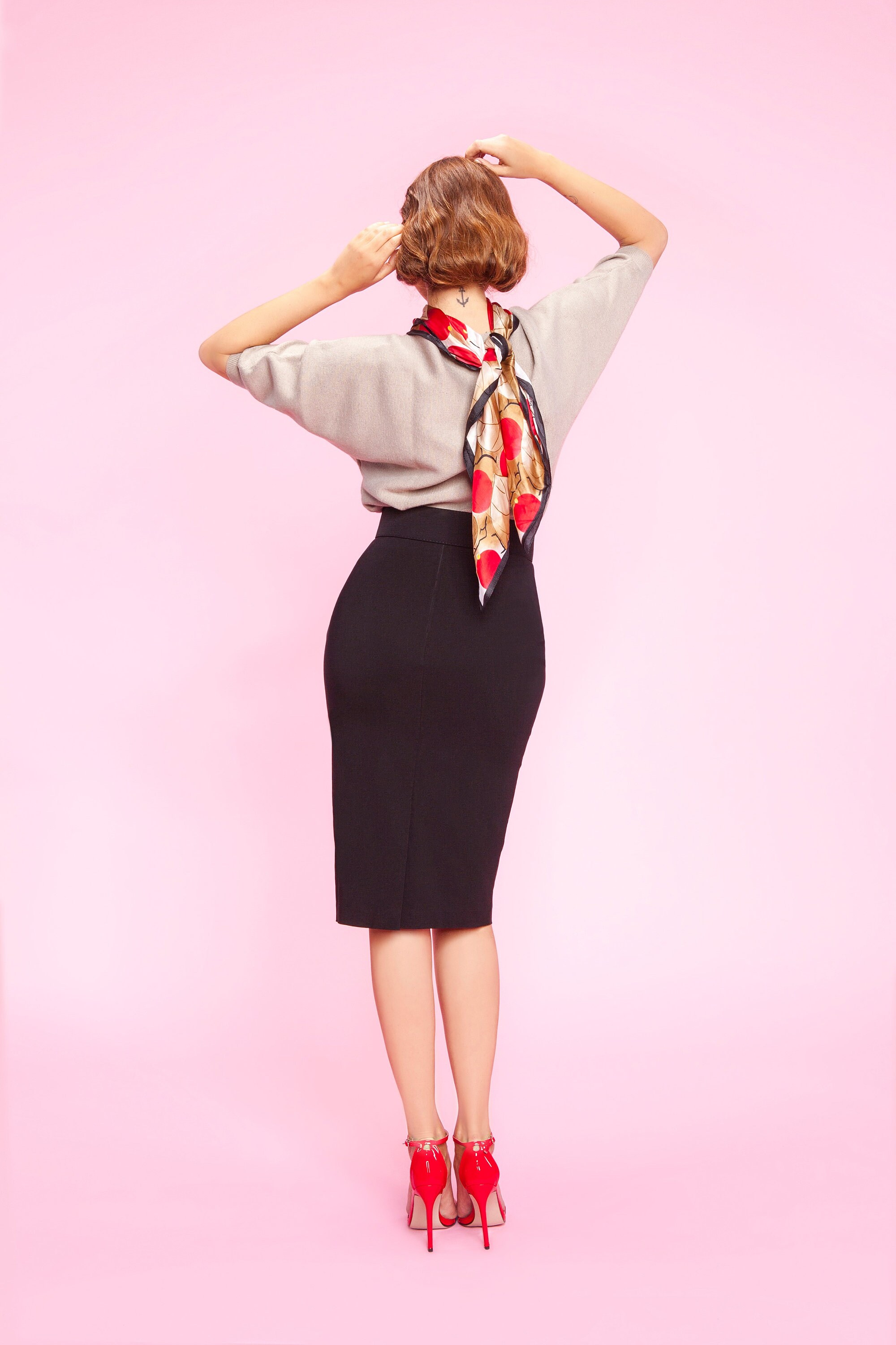 SHAPEWEAR High Waist Pencil SKIRT, BLACK, Very Stretch (belt SHAPEWEAR High Waist Pencil SKIRT, BLACK, Very Stretch (belt