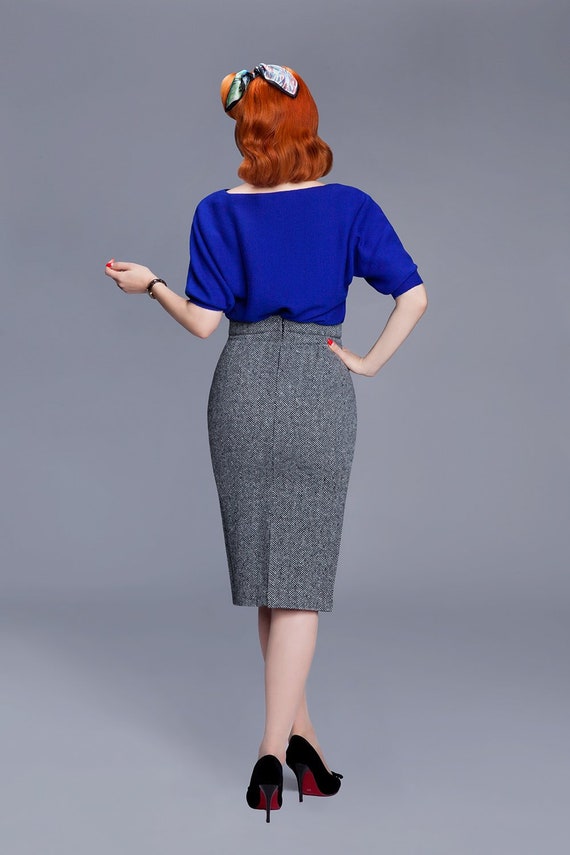 TWEED Pencil Skirt, Made of Pure French VIRGIN WOOL - Etsy