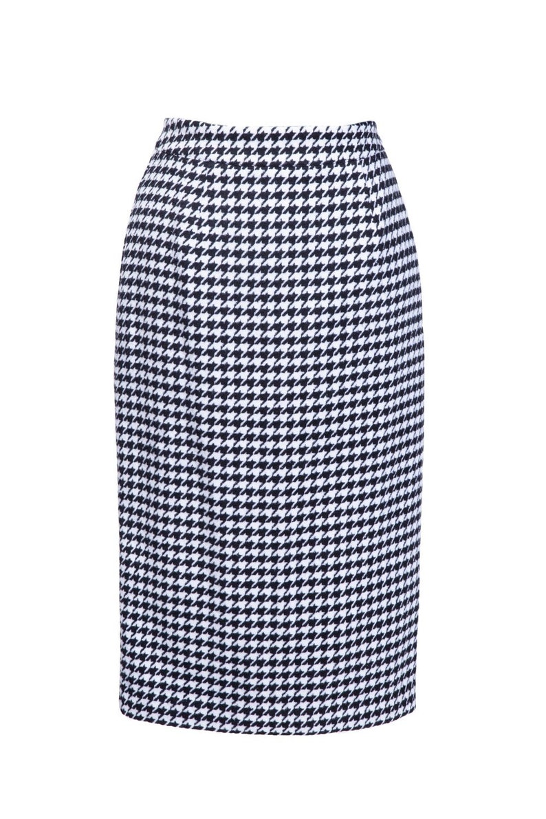 WINTER PENCIL SKIRT Hounds Tooth Print - Etsy