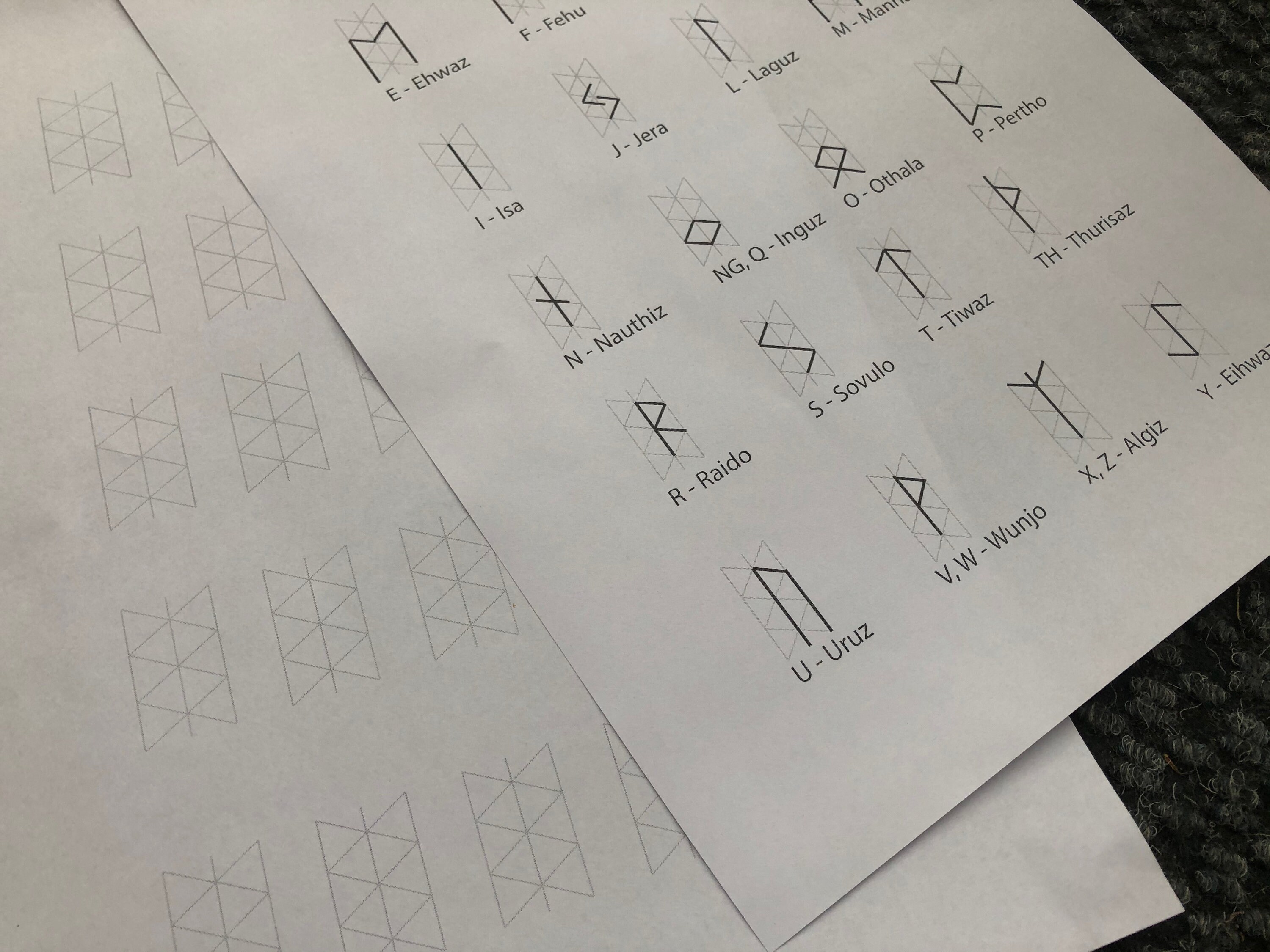 Runes Drawing Sheet Drawing Your Own Rune Set Download A4 - Etsy UK