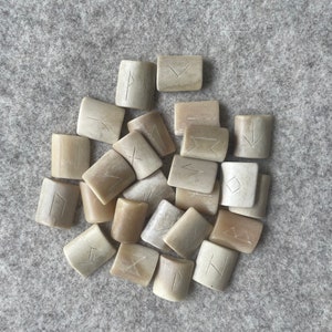 Real Moose Bone Runes, Futhark, Set 241, Viking Age Craft, Hand Carved ...