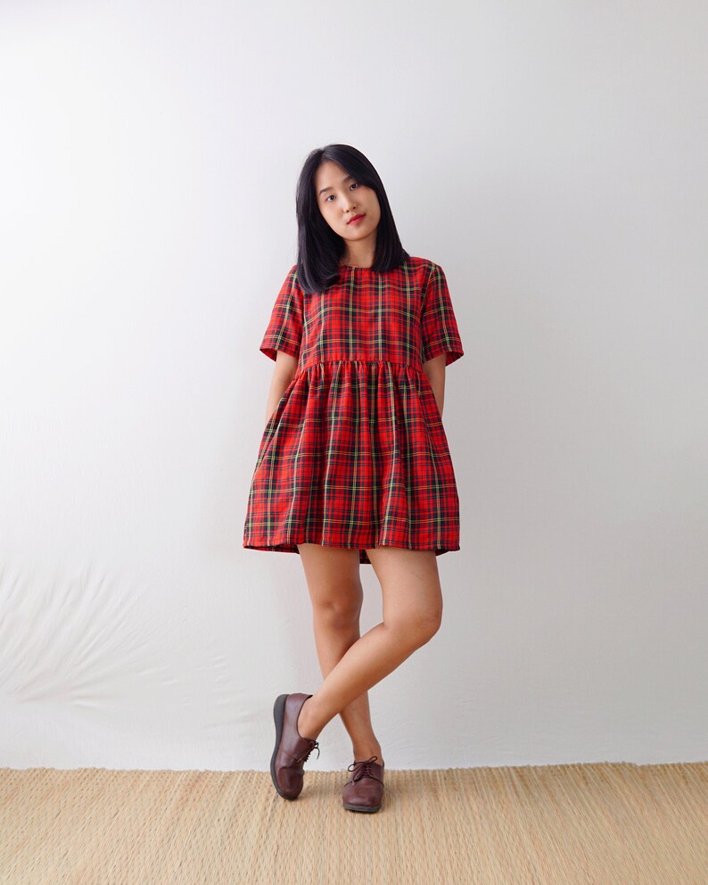 tartan smock dress