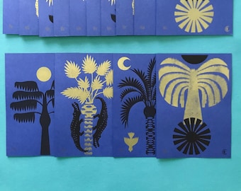 Poster _Palm Tree limited edition screen print _ DESERT BLEU _ Royal Blue Variation