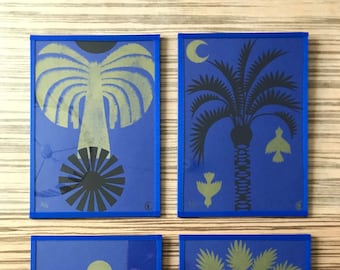 Poster _Palm Tree limited edition screen print _ DESERT BLEU _ Royal Blue Variation