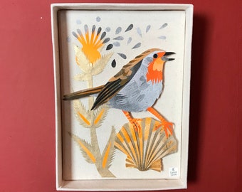 Bird paper art original piece