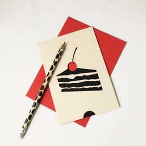 Carte Expression Française La cerise sur le gâteau Illustration originale Cadeau anniversaire