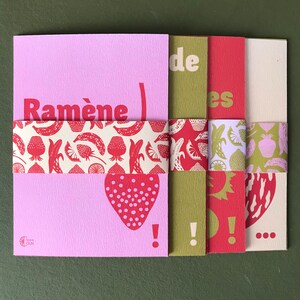 Cartes postales Expressions Françaises Fruits et légumes rouge et rose