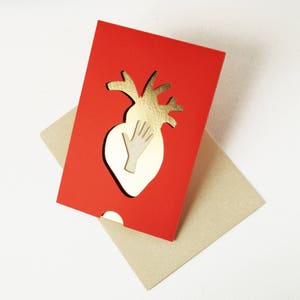 Carte St Valentin Expression Française La main sur le coeur Message Amour Carte Amour