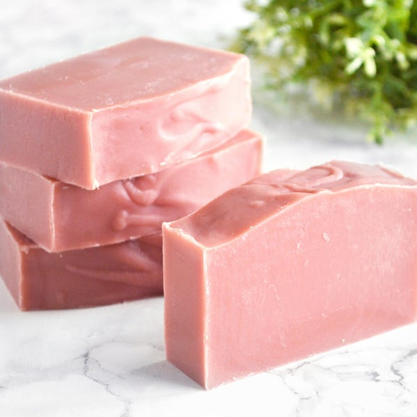 Savon pour le visage à l’argile rose - Self Care Luxury Vegan Face Wash - Savon naturel pour peau sensible et sèche - Petite barre de savon nettoyante pour le visage