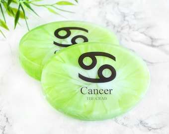 Cancer Zodiac Sign Soap - Handmade Soap Gift For Girlfriend - Vegan Gift For Sister - Luxury Mint Soap - Unique Soap For June Birthday Gift