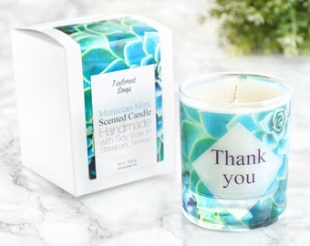 Thank You Gift Candle Box For Women Coworker - Parent Present Wedding Party Planner - House Host Hostess Idea - Mom Mother of Groom Bride