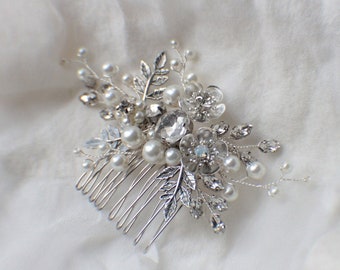 Braut Haarkamm Florals Clip Opale Etwas Blau Hellblau Stein Braut Haarkamm Hochzeit Haarkamm Blumen Blumen Zweig Haarkamm HC-162