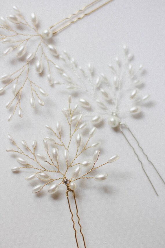 Pearl Hair Pin Bridal Pins With Pearls for Wedding Hair Pins Etsy