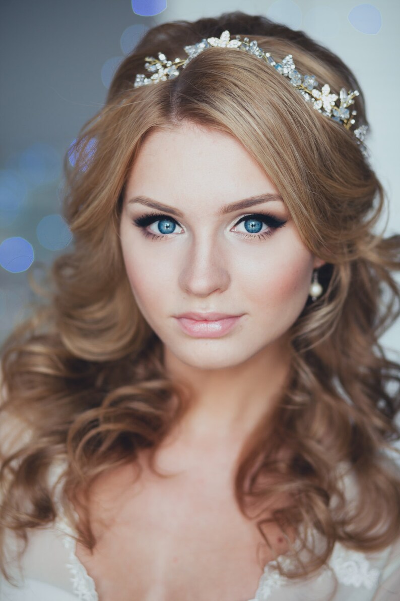 Bridal Tiara Bridal Hair Accessory Crystal Hair Vine Bridal HeadBand Wedding Headdress Bridal Diadem Bridal Wreath Bridal Hair Vine Over Top