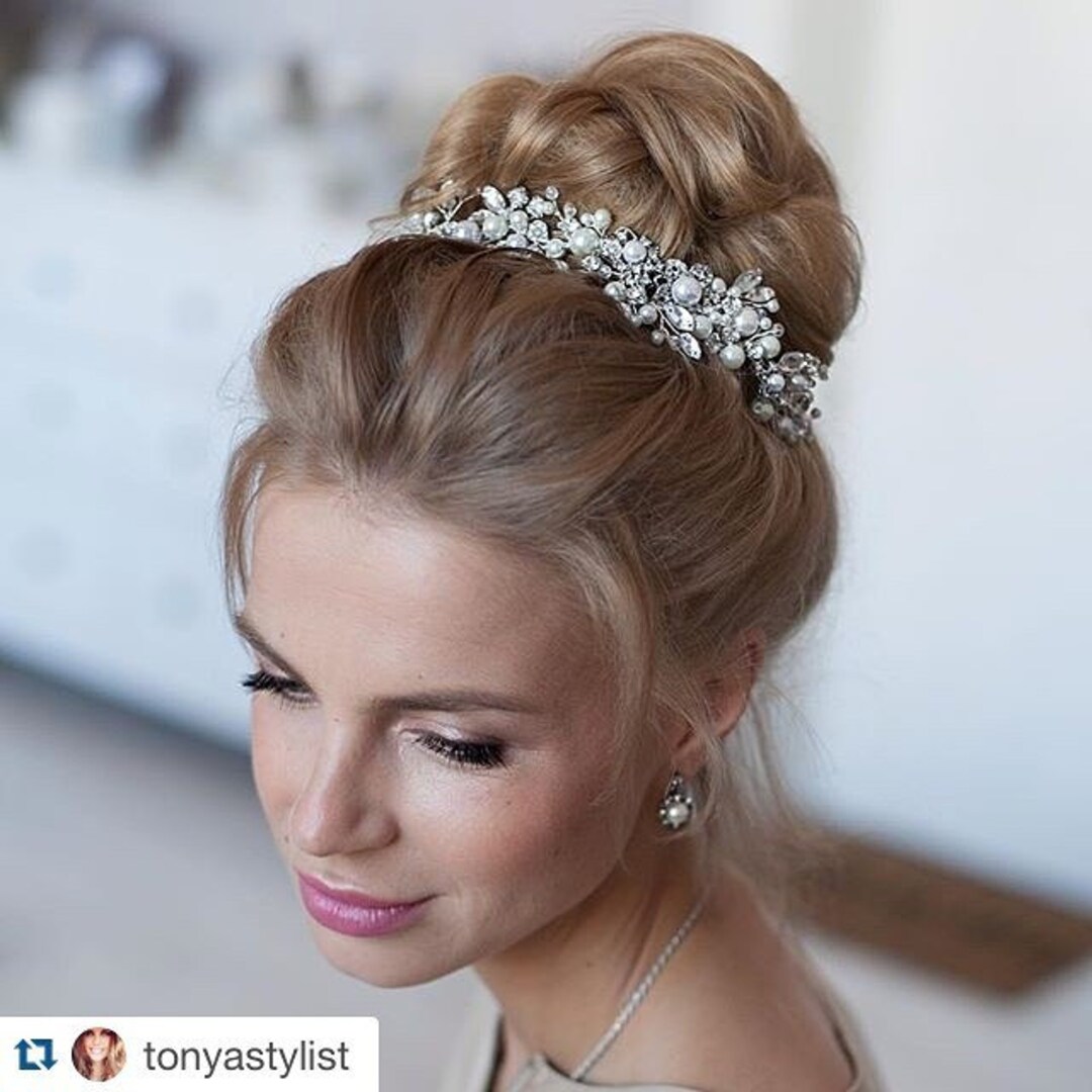 Bridal Headpiece Statement Hair Accessory Wedding Pearl Etsy
