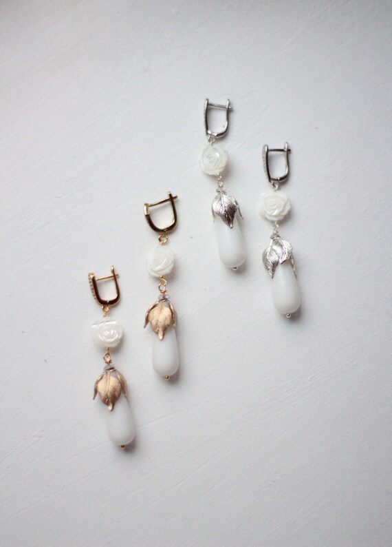Long Pearl Earrings Bridal Gift Jewelry Earrings Pearl Drop | Etsy