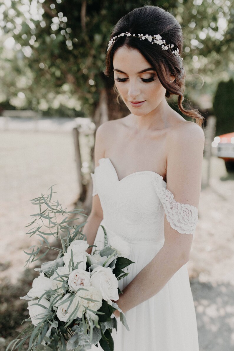 Bridal Hair Piece Flower Halo Headpiece Wedding Hair Halo with Etsy