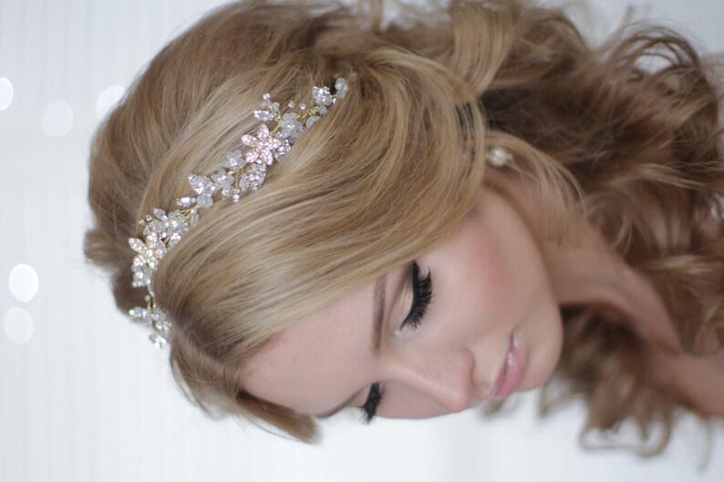 Bridal Tiara Bridal Hair Accessory Crystal Hair Vine Bridal HeadBand Wedding Headdress Bridal Diadem Bridal Wreath Bridal Hair Vine Over Top