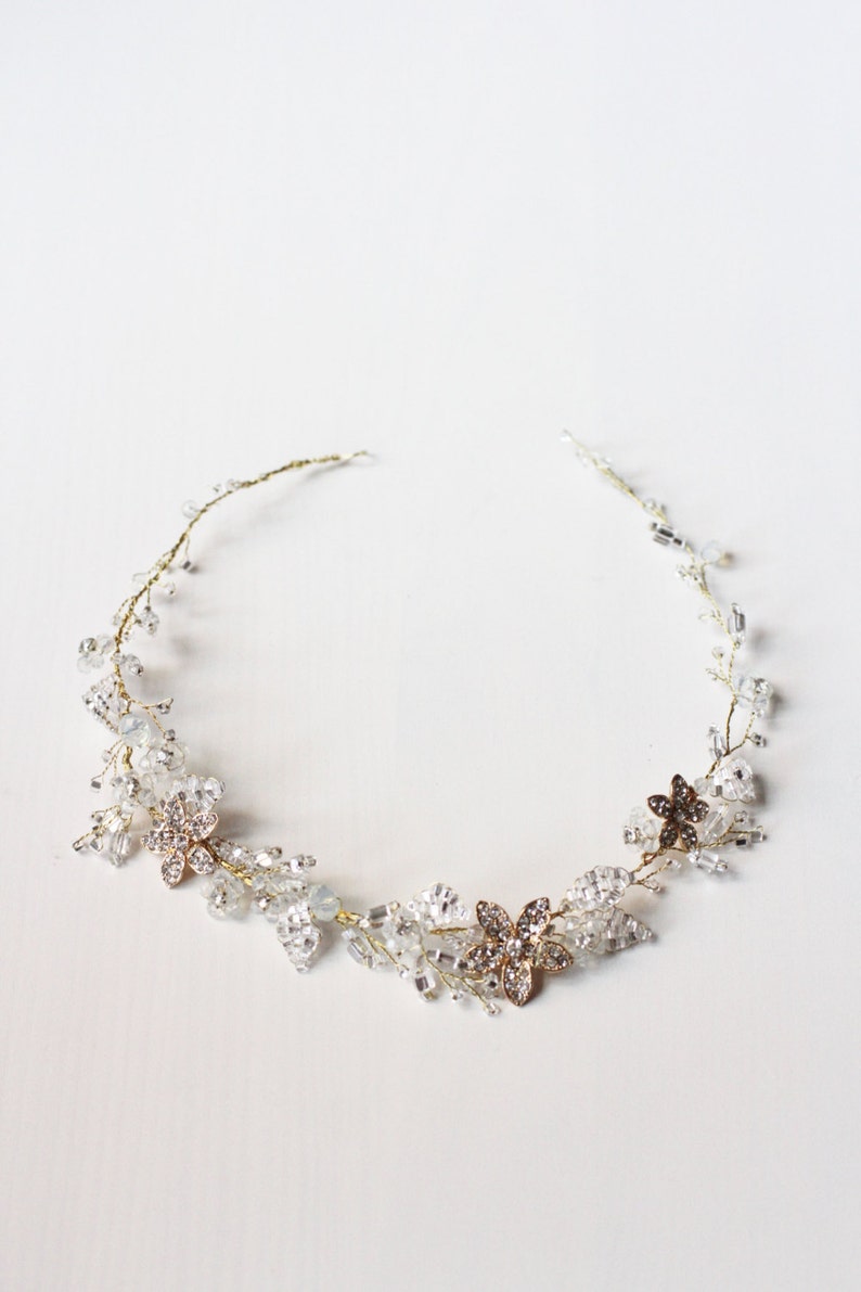 Bridal Tiara Bridal Hair Accessory Crystal Hair Vine Bridal HeadBand Wedding Headdress Bridal Diadem Bridal Wreath Bridal Hair Vine Over Top