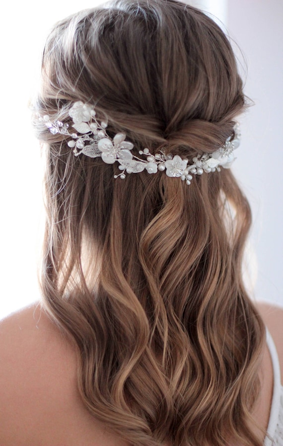 Natural Pearl Bridal Hair Piece Wedding Hair Comb With Mother Etsy