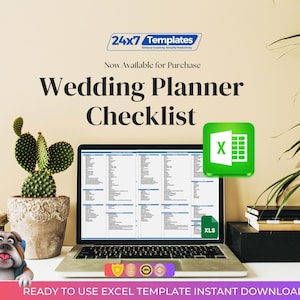 Complete Wedding Planner | Printable PDF | Organizer & Checklist | Digital Wedding Planning Bundle | Editable Wedding Excel Template