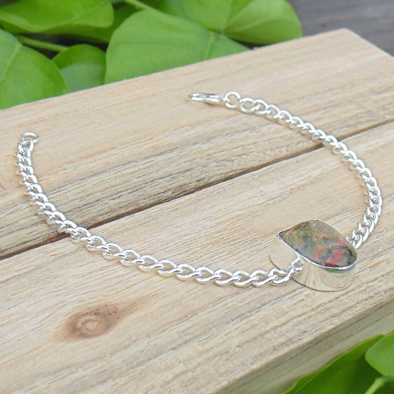 Chain Bracelet Single Stone Bracelet Unakite Bracelet Indian Fashion Bracelet AJB-0080 Daily Wear Bracelet Handmade Bracelet