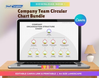 Organizational Team Structure Graph Bundle | 18 Editable & Printable Canva Templates | Business Hierarchy | A4 PDF | Customizable Designs