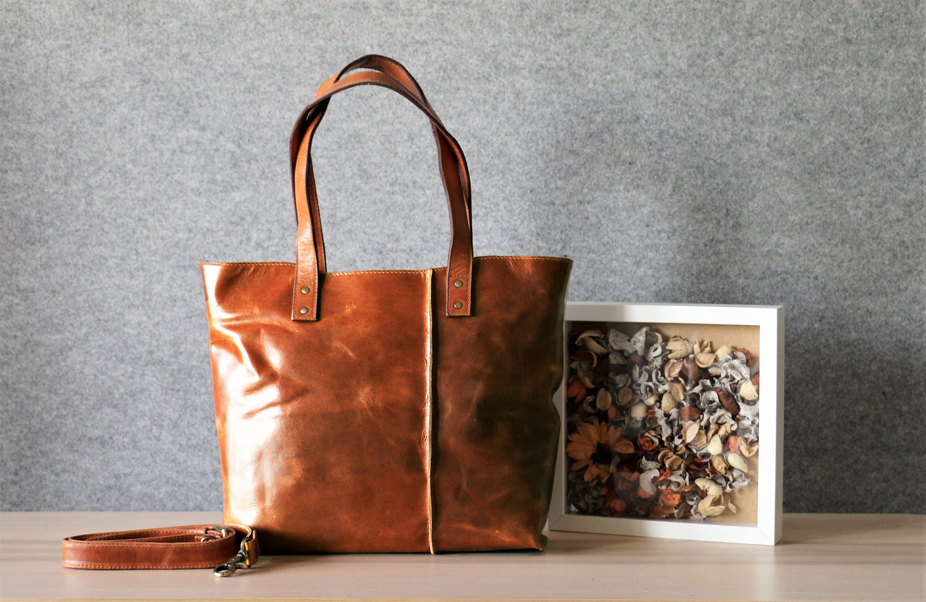 Leather tote bag handmade leather bag tote bag large Etsy