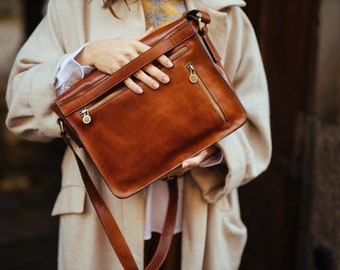 Leather messenger bag ,handmade leather bag ,cross body ,leather cross body,brown leather bag,