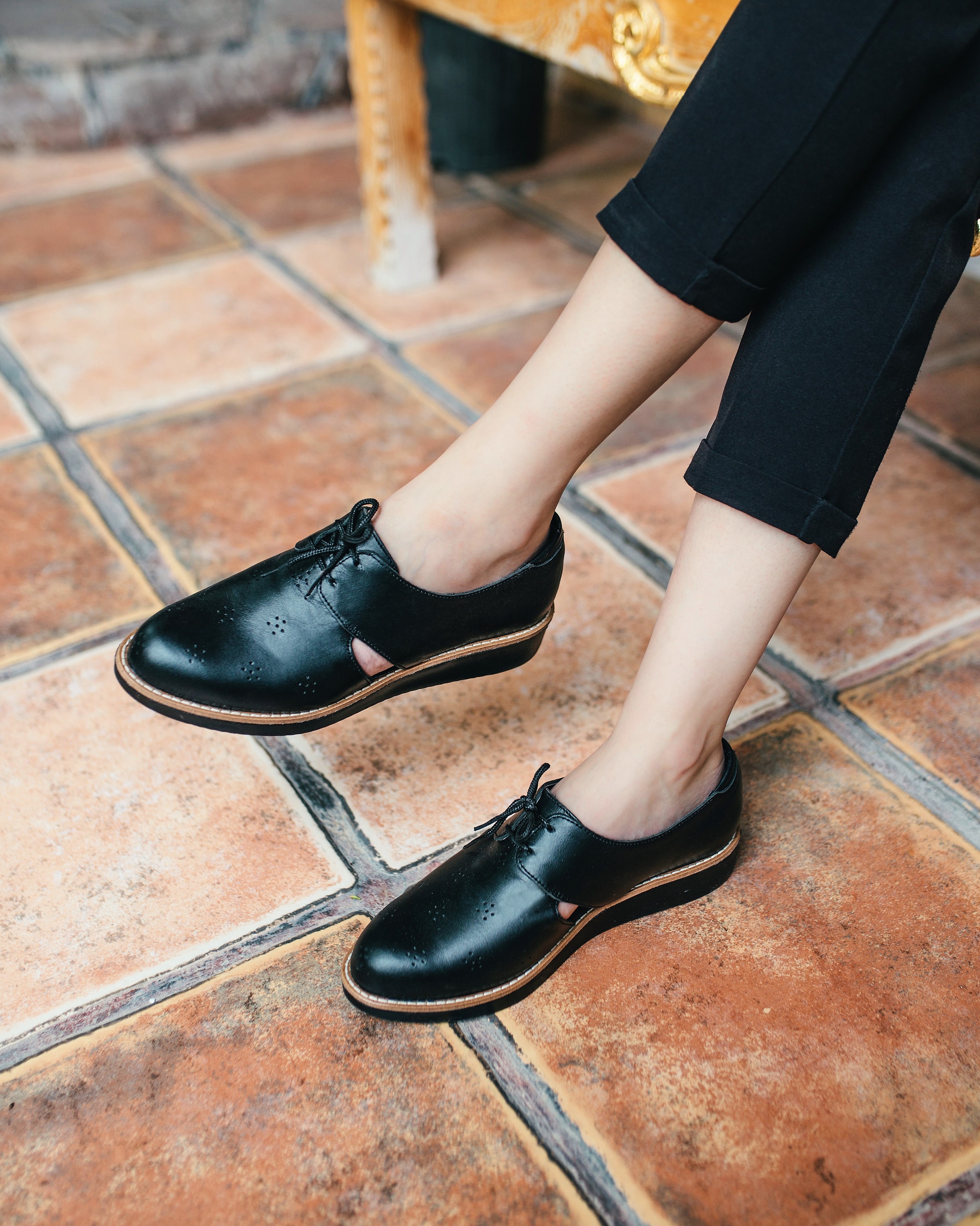Black Oxford Women Leather Shoes Leather Oxfords Oxford Etsy