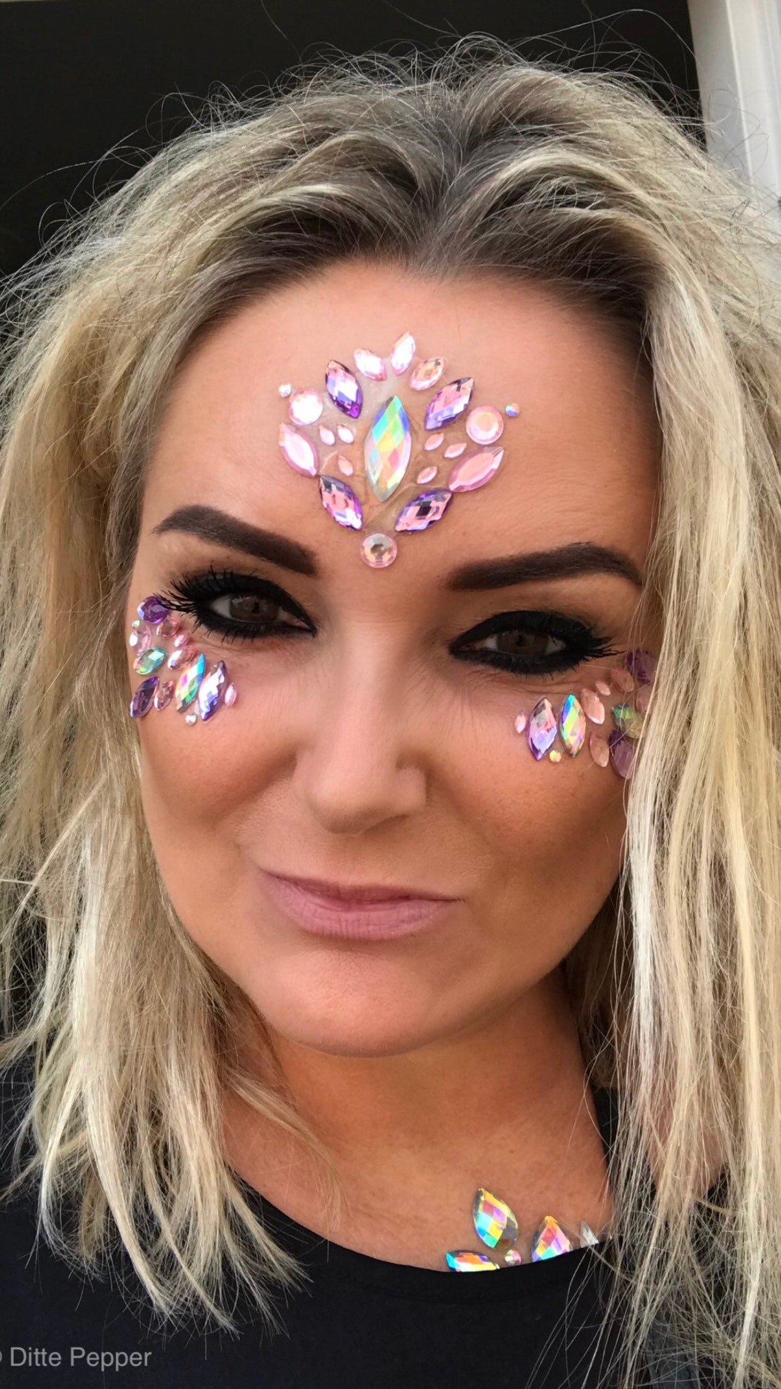 Pink Festival Face Face Glitter Face Gems Festival Outfit Etsy