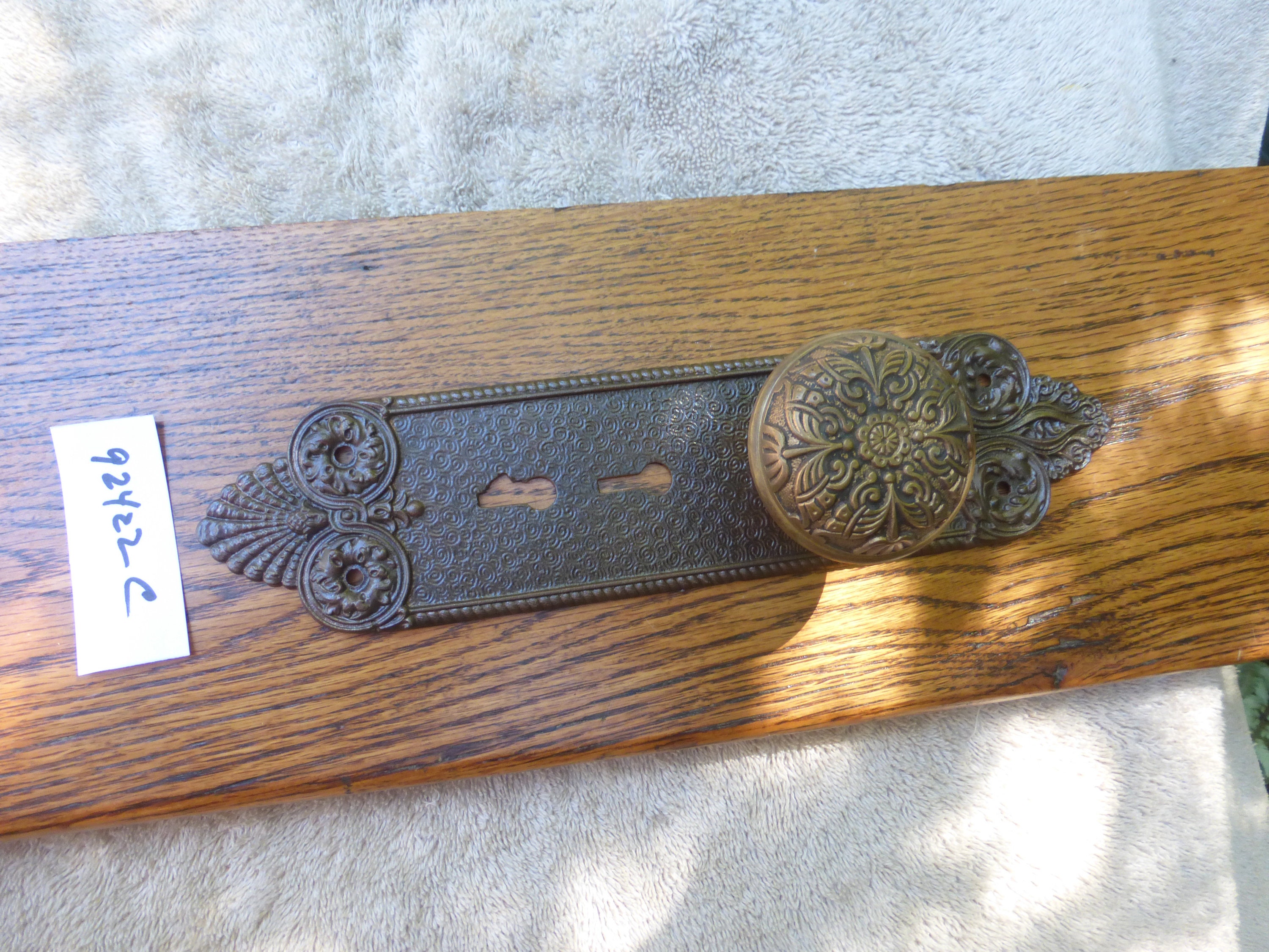 Vintage Antique 2 Pc Victorian Entry Door Hardware Set 92422 C Etsy