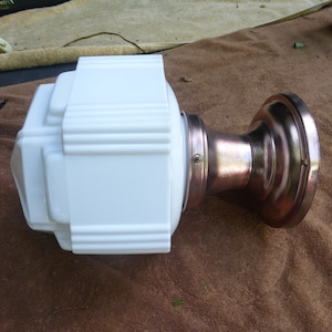 Vintage Antique Semi Flush Mount Brass Deco Light Fixture  50223 A