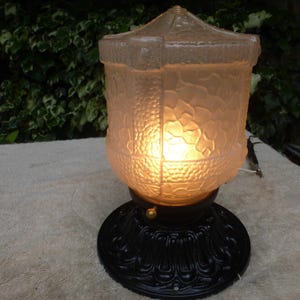 Vintage Antique Cast Iron Glass Porch Light Fixture 5725 F